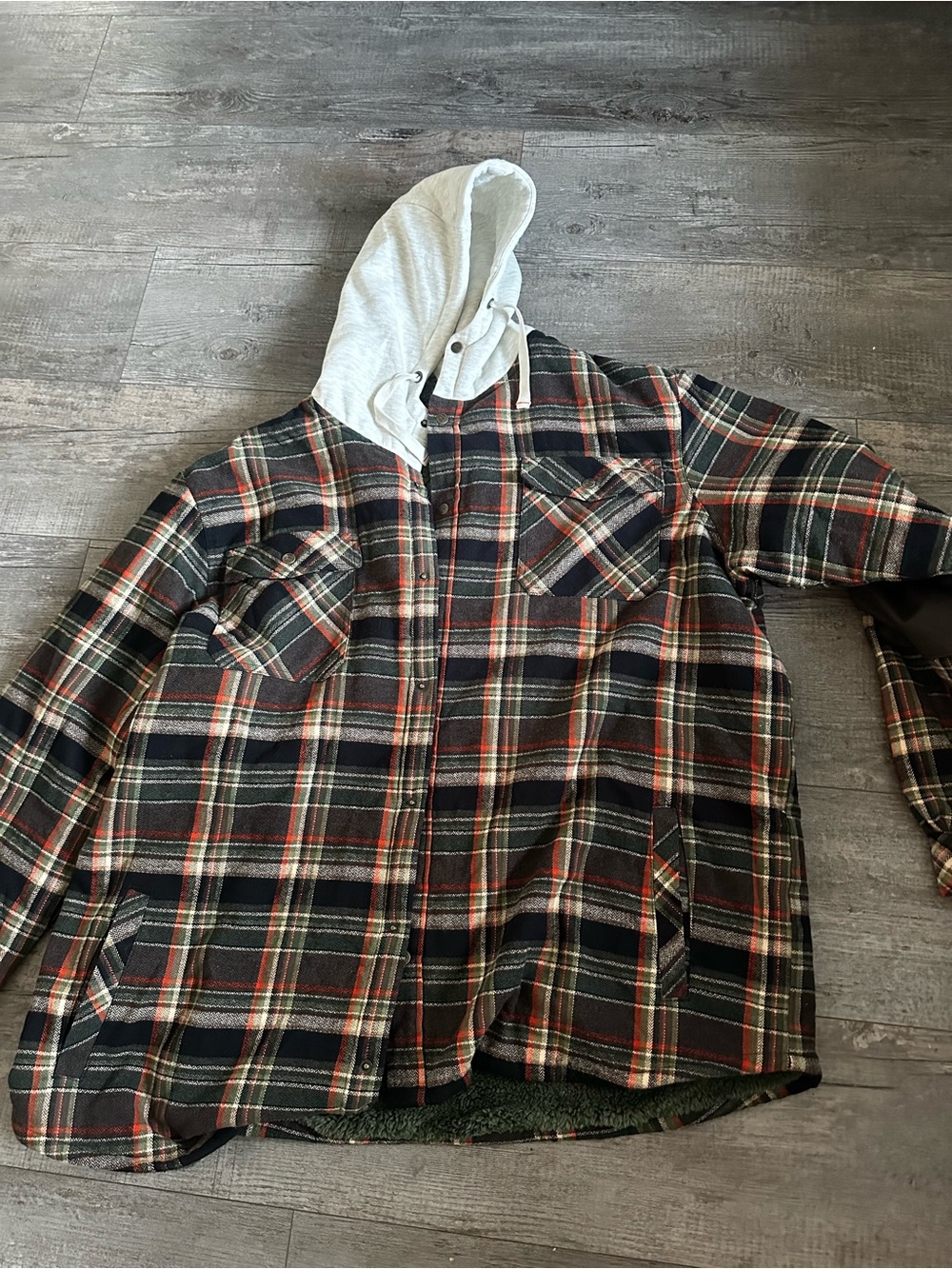 Legendary men’s Plaid Hooded Flannel Jacket - Green&Brown